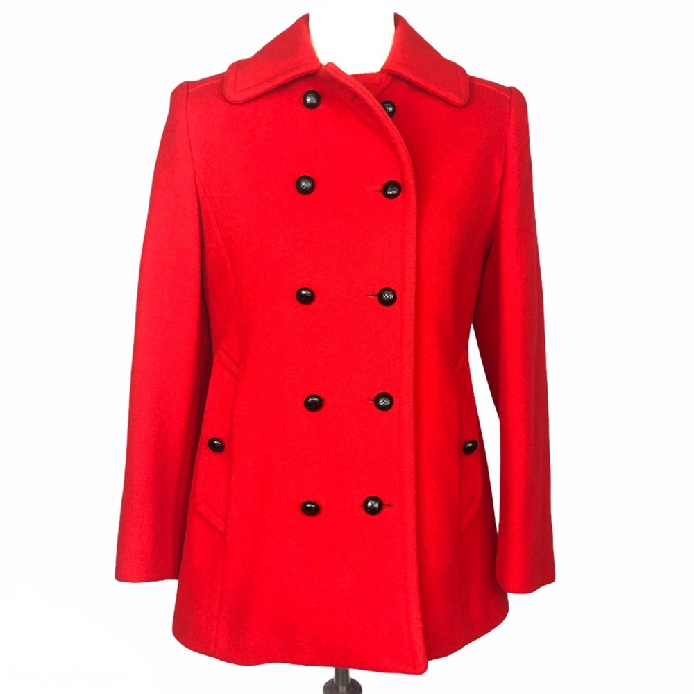 MacKintosh Vintage Authentic Peacoat Red 100% Wool Coat Double Breasted